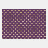 パープルと金ゴールドパリをテーマにした ラッピングペーパーシート (正面3)