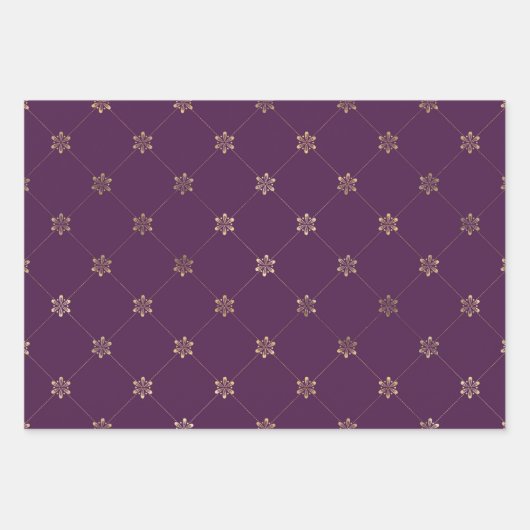 パープルと金ゴールドパリをテーマにした ラッピングペーパーシート (正面3)