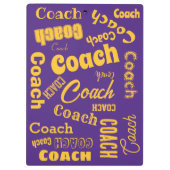 パープルと金ゴールドパーソナライズされたのギフト名アート クリップボード (裏面)