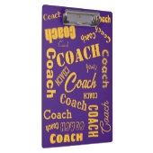 パープルと金ゴールドパーソナライズされたのギフト名アート クリップボード (右)