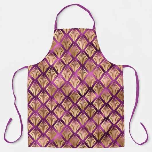 パープルと金ゴールドヒョウ系デザイン18 エプロン (正面)