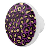 パープルと金ゴールドヒョウ系デザイン1 セラミックノブ (右)