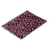 パープルと金ゴールドヒョウ系デザイン1 ノートブック (左側)