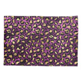 パープルと金ゴールドヒョウ系デザイン1 枕カバー (裏面)