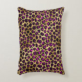 パープルと金ゴールドヒョウ系デザイン4 アクセントクッション (正面(垂直))