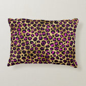 パープルと金ゴールドヒョウ系デザイン4 アクセントクッション (裏面)
