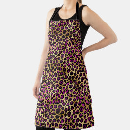 パープルと金ゴールドヒョウ系デザイン4 エプロン