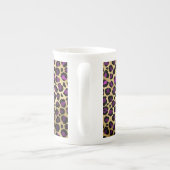 パープルと金ゴールドヒョウ系デザイン4 ボーンチャイナマグカップ (裏面)