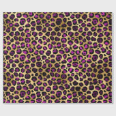 パープルと金ゴールドヒョウ系デザイン4 ラッピングペーパー (フラット)