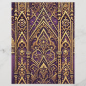 パープルと金ゴールドビクトリアンのスクラップブック紙 (正面)