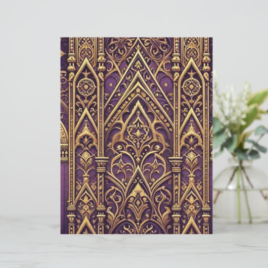 パープルと金ゴールドビクトリアンのスクラップブック紙 (スタンド正面)