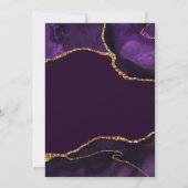 パープルと金ゴールドフェイクグリッターアゲートキンセアニェラ サンキューカード (裏面)