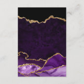 パープルと金ゴールドフェイクグリッターアゲート新婚旅行ファンド エンクロージャーカード (裏面)