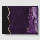 パープルと金ゴールドフェイクグリッターアゲ結婚ート ゲストブック (裏面)