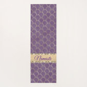 パープルと金ゴールドフェイクフォイルダイヤモンドきらきら光るグリッター ヨガマット (裏面)