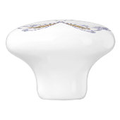 パープルと金ゴールドフラクタルアートフローラルック セラミックノブ (側面)