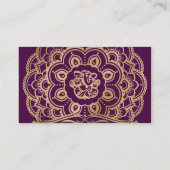 パープルと金ゴールドマンダラインディアン結婚ズ座席表 プレイスカード (裏面)