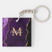 パープルと金ゴールドマーブルゲート キーホルダー (裏面)