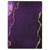 パープルと金ゴールドマーブルゲート クリップボード (裏面)