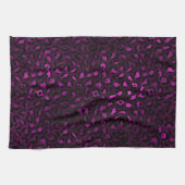 パープルと金ゴールドレオパードデザイン5 キッチンタオル (横)