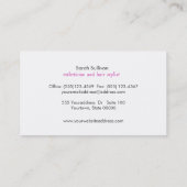 パープルと金ゴールドロータスマンダラサロンスパ 名刺 (裏面)