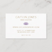 パープルと金ゴールドロータスロゴヨガ | 霊気 名刺 (裏面)