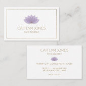 パープルと金ゴールドロータスロゴヨガ | 霊気 名刺 (正面/裏面)