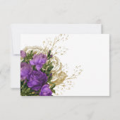 パープルと金ゴールドヴィンテージシックなウェディングレセプション 招待状 (裏面)