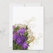 パープルと金ゴールドヴィンテージシックなリハーサルディナー 招待状 (裏面)