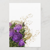 パープルと金ゴールドヴィンテージシックフローラブライダルアドバイス アドバイスカード (裏面)