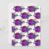 パープルと金ゴールドヴィンテージピーコックフローラクインセアニラ 招待状 (裏面)