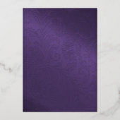 パープルと金ゴールド孔雀とガネーシャ結婚ズ 箔招待状 (裏面)