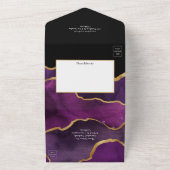 パープルと金ゴールド結婚は1つの投資で上昇 オールインワン招待状 (外側)
