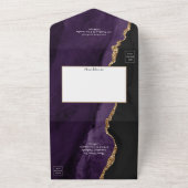 パープルと金ゴールド結婚は1つの投資で上昇 オールインワン招待状 (外側)