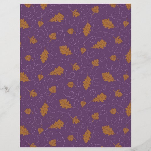 パープルと金ゴールド落離れちるスクラップブック紙 (正面)