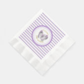 パープルと金ゴールド蝶ランチョンナプキンス 縁ありランチョンナプキン (角)