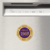 パープルと金ゴールド1969党の好意の安いクラス マグネット (インサイチュ (食洗機))
