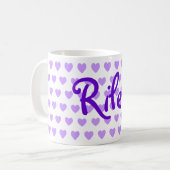 パープルのかわいいリリー コーヒーマグカップ (正面左)