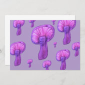 パープルのきのこパーティー 招待状 (正面/裏面)