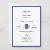 パープルのカスタムベビーシャワー 招待状 (正面)