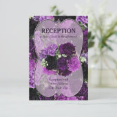 パープルのカーネーションのウェディングレセプション 招待状 (スタンド正面)