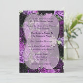 パープルのカーネーションのウェディング招待状 招待状 (スタンド正面)