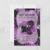 パープルのカーネーション ウェディング レセプションの色合い 招待状 (正面)