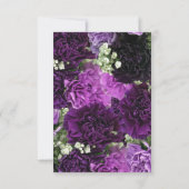 パープルのカーネーション ウェディング レセプションの色合い 招待状 (裏面)