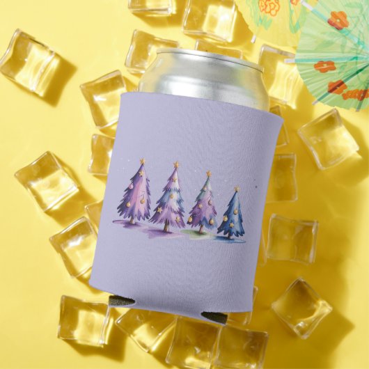 パープルのクリスマスツリー 冬のホリデー 缶クーラー (インサイチュ 夏)