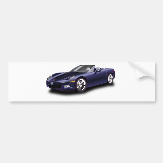 パープルのスポーツカー バンパーステッカー (正面)