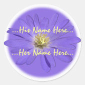 パープルのデイジーシール お名前入り デイジーシール ラウンドシール (正面)