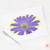 パープルのデイジーシール お名前入り デイジーシール 楕円形シール (封筒)