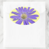 パープルのデイジーシール お名前入り デイジーシール 楕円形シール (バッグ)