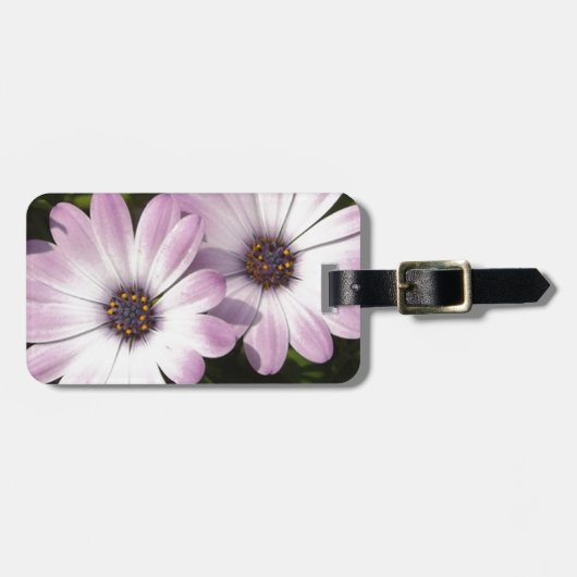 パープルのデイジー ラゲッジタグ (正面横)